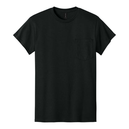 Gildan 8300 custom short sleeve t-shirt in black, front view