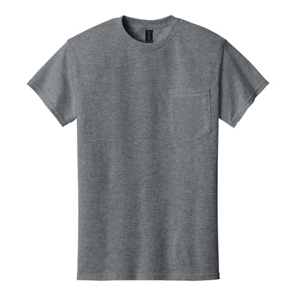 Gildan 8300 custom short sleeve t-shirt in graphite heather, front view