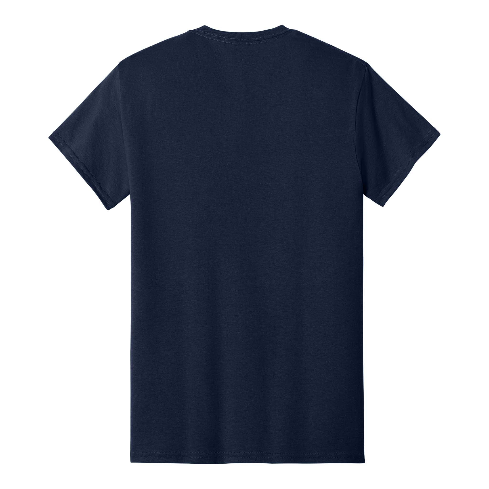 Gildan 8300 custom short sleeve t-shirt in navy, back view