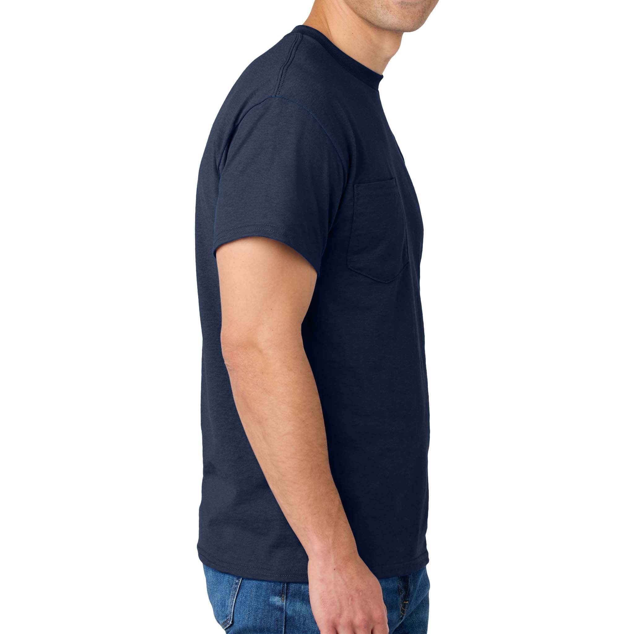 Gildan 8300 custom short sleeve t-shirt in navy, right side view