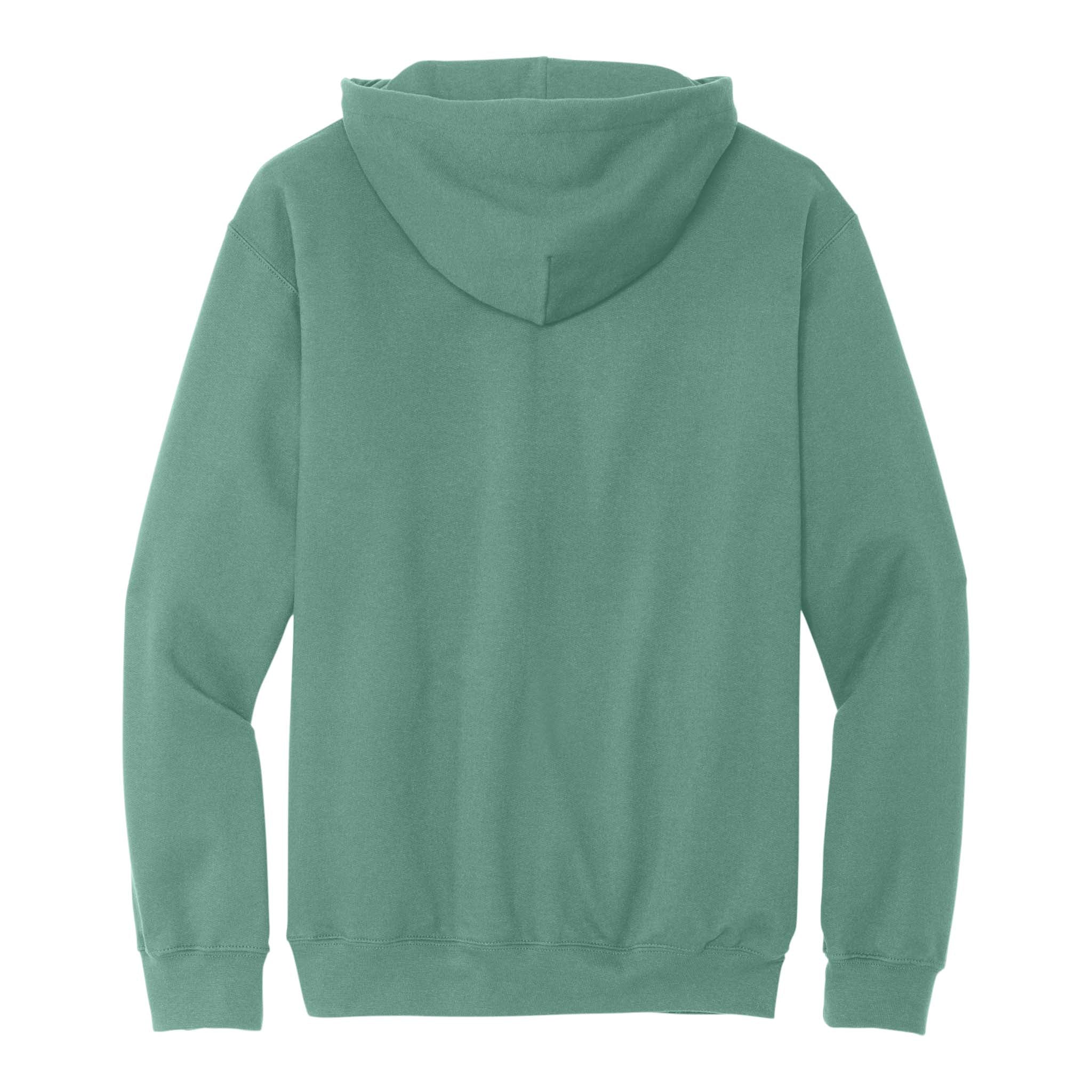 Gildan SF500 custom hoodie in aquatic, back view