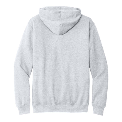 Gildan SF500 custom hoodie in ash grey, back view