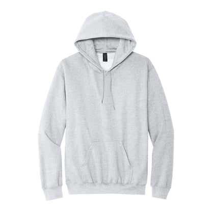 Gildan SF500 custom hoodie in ash grey, front view