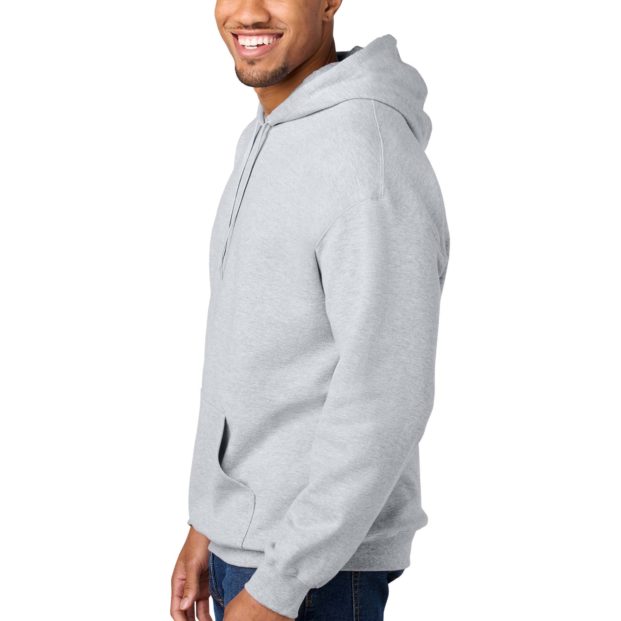 Gildan SF500 custom hoodie in ash grey, left side view