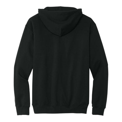 Gildan SF500 custom hoodie in black, back view
