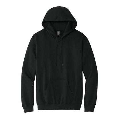 Gildan SF500 custom hoodie in black, front view