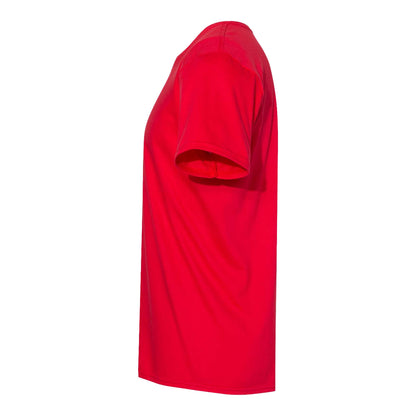 Hanes 4980 custom short sleeve t-shirt in athletic red, left side view