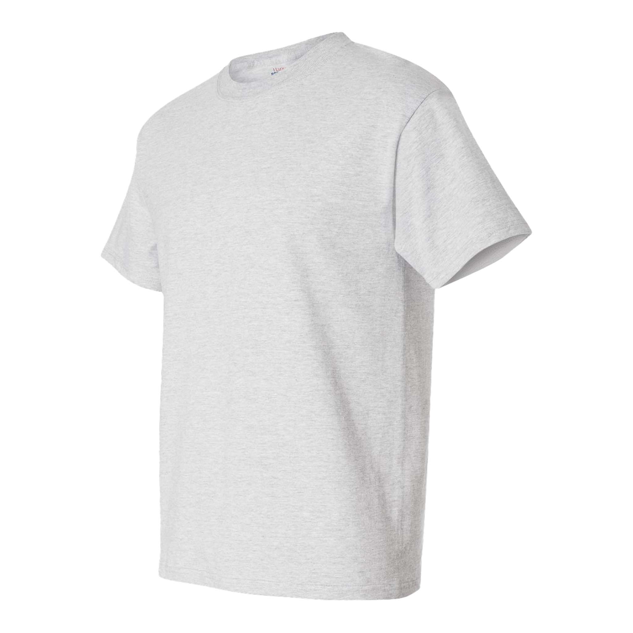 Hanes 5180 custom short sleeve t-shirt in ash, left side view