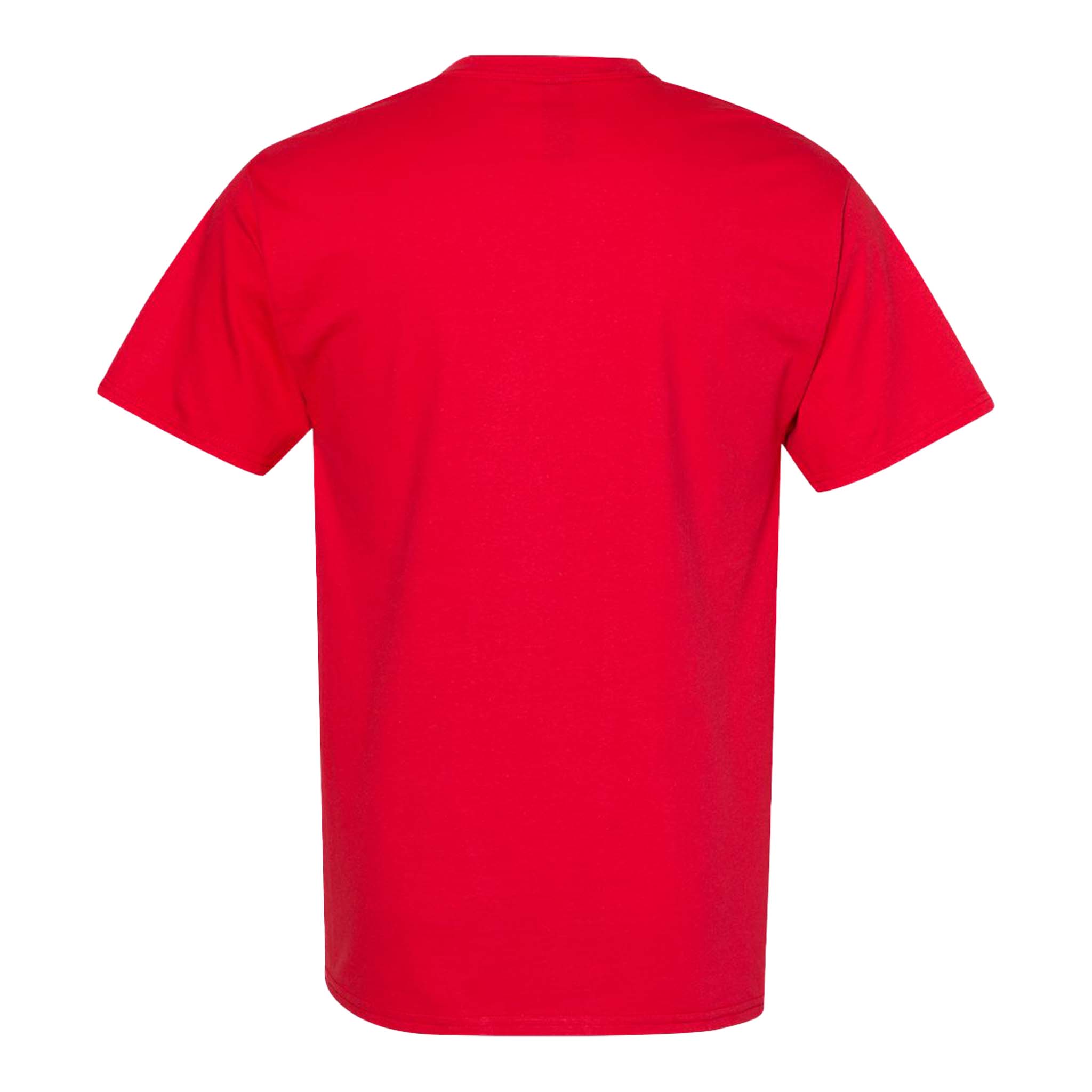 Hanes 5180 custom short sleeve t-shirt in athletic red, back view