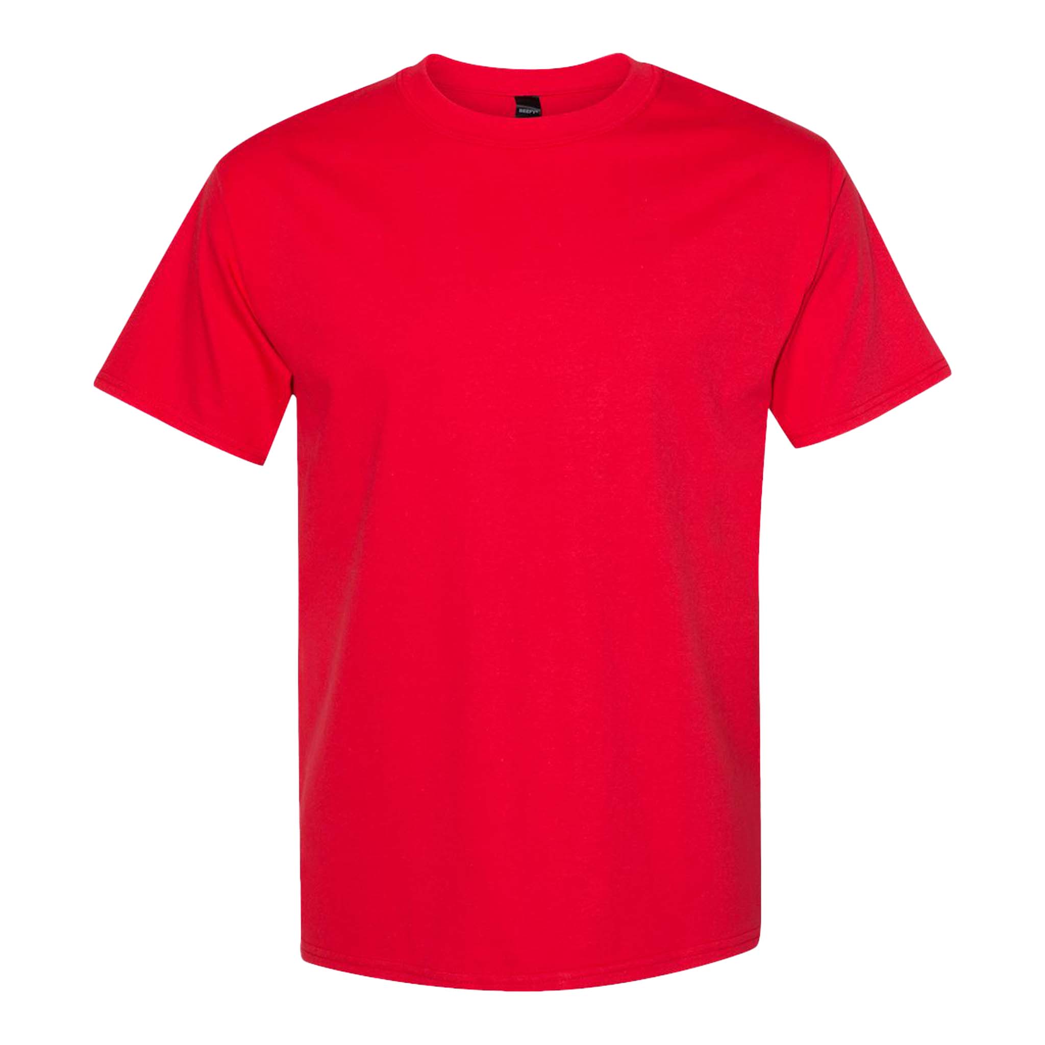 Hanes 5180 custom short sleeve t-shirt in athletic red, front view