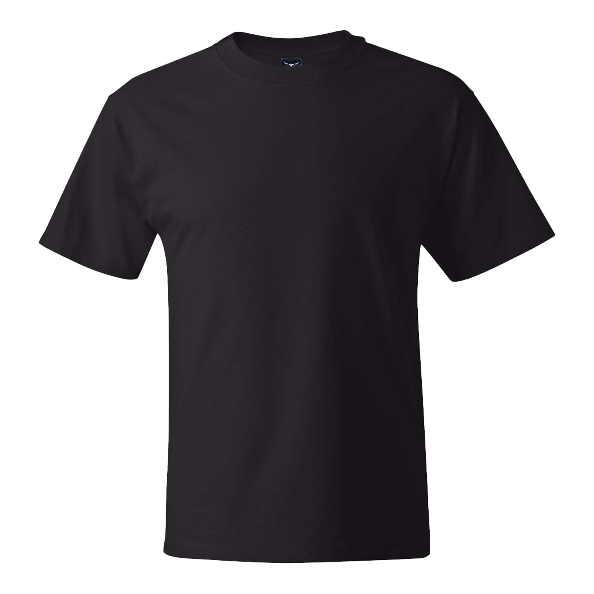 Hanes 5180 custom short sleeve t-shirt in black, front view