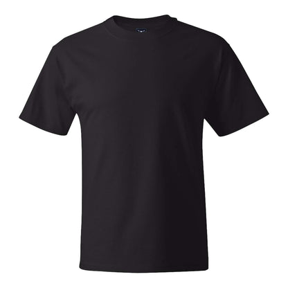 Hanes 5180 custom short sleeve t-shirt in black, front view