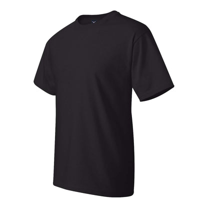 Hanes 5180 custom short sleeve t-shirt in black, left side view