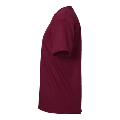 Hanes 5280 custom short sleeve t-shirt in athletic cardinal, left side view