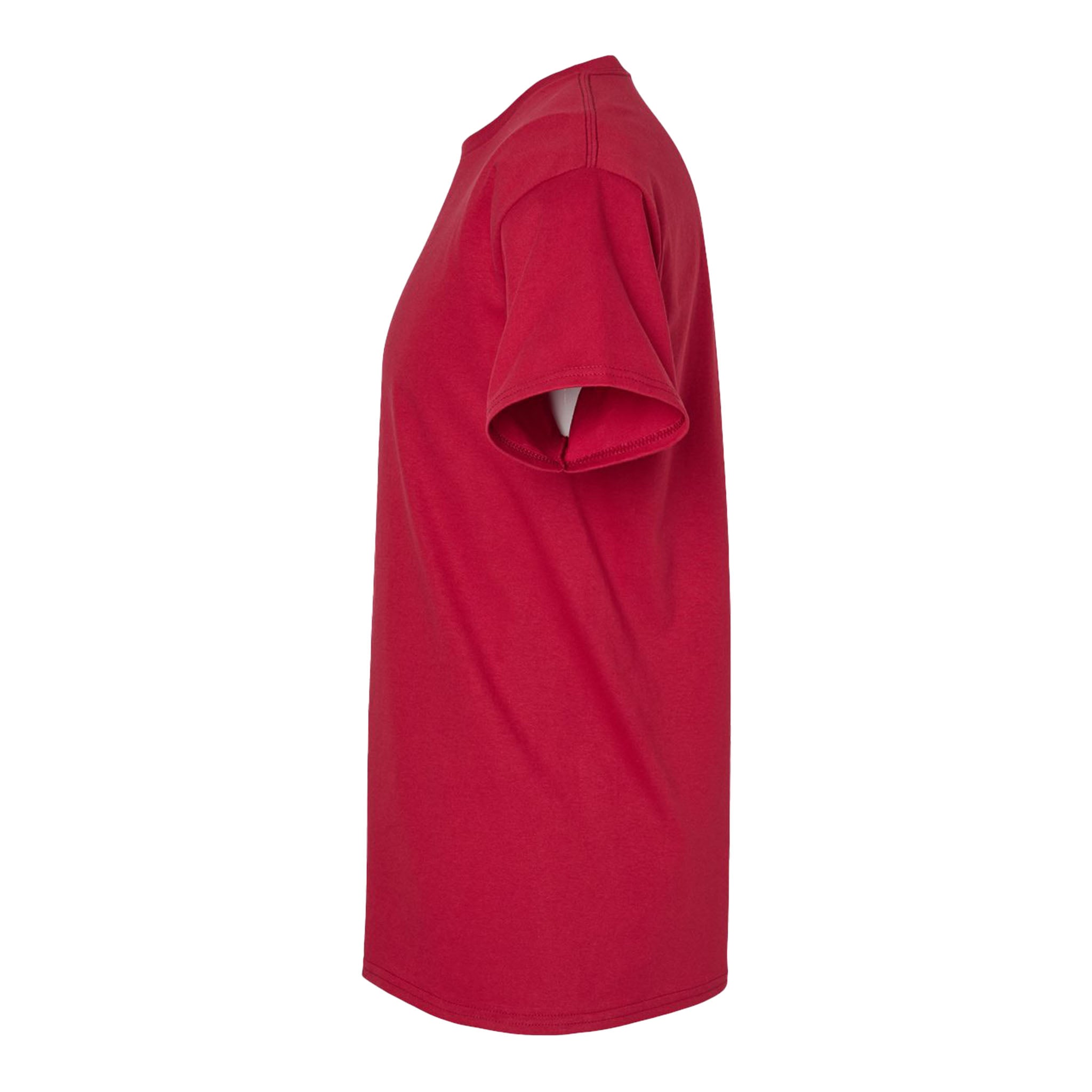 Hanes 5280 custom short sleeve t-shirt in athletic crimson, left side view
