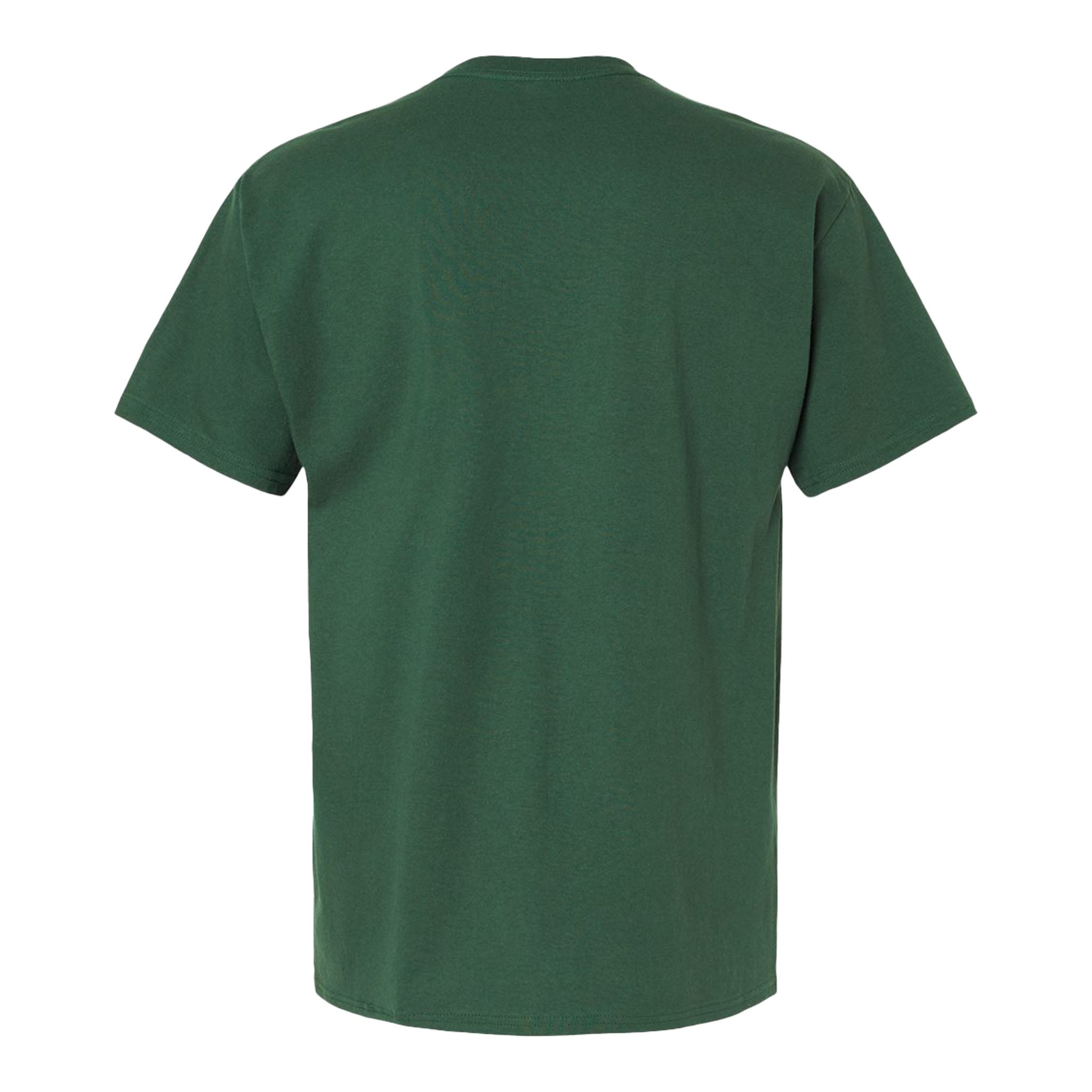 Hanes 5280 custom short sleeve t-shirt in athletic dark green, back view