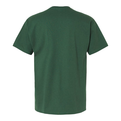 Hanes 5280 custom short sleeve t-shirt in athletic dark green, back view