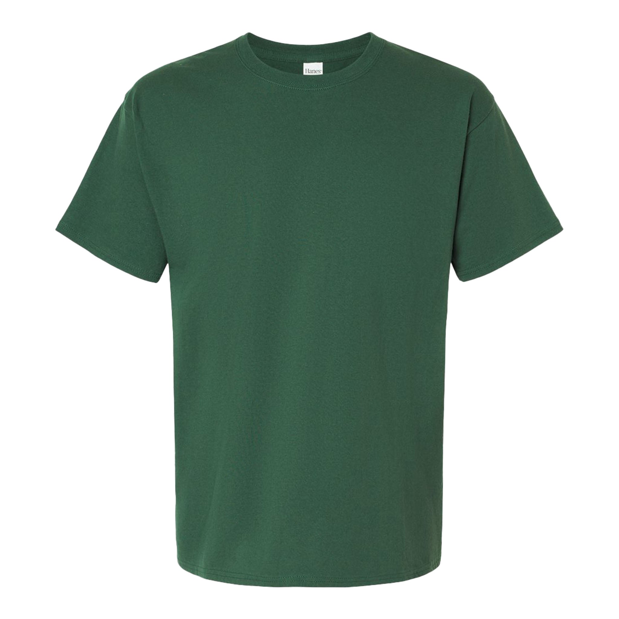 Hanes 5280 custom short sleeve t-shirt in athletic dark green, front view