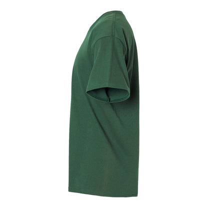Hanes 5280 custom short sleeve t-shirt in athletic dark green, left side view