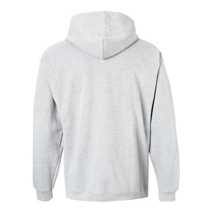 Hanes F170 custom hoodie in ash, back view