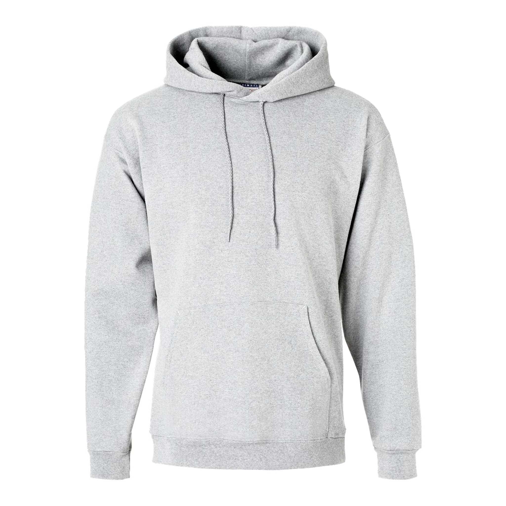 Hanes F170 custom hoodie in ash, front view