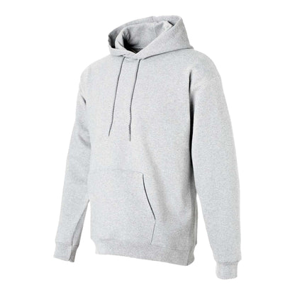 Hanes F170 custom hoodie in ash, left side view