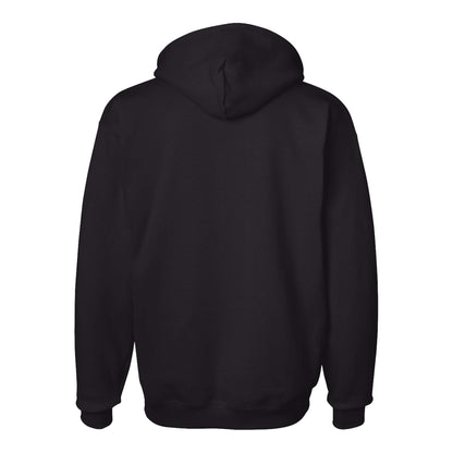 Hanes F170 custom hoodie in black, back view