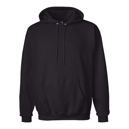 Hanes F170 custom hoodie in black, front view