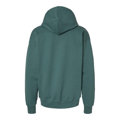 Hanes F170 custom hoodie in cactus, back view