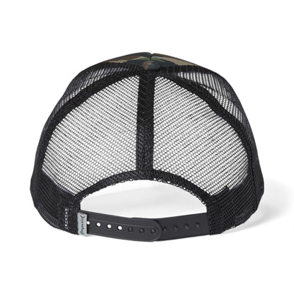 Back view of Imperial 1287 custom hat in camo and black