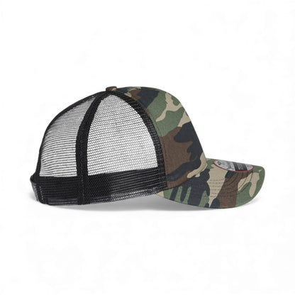 Right side view of Imperial 1287 custom hat in camo and black
