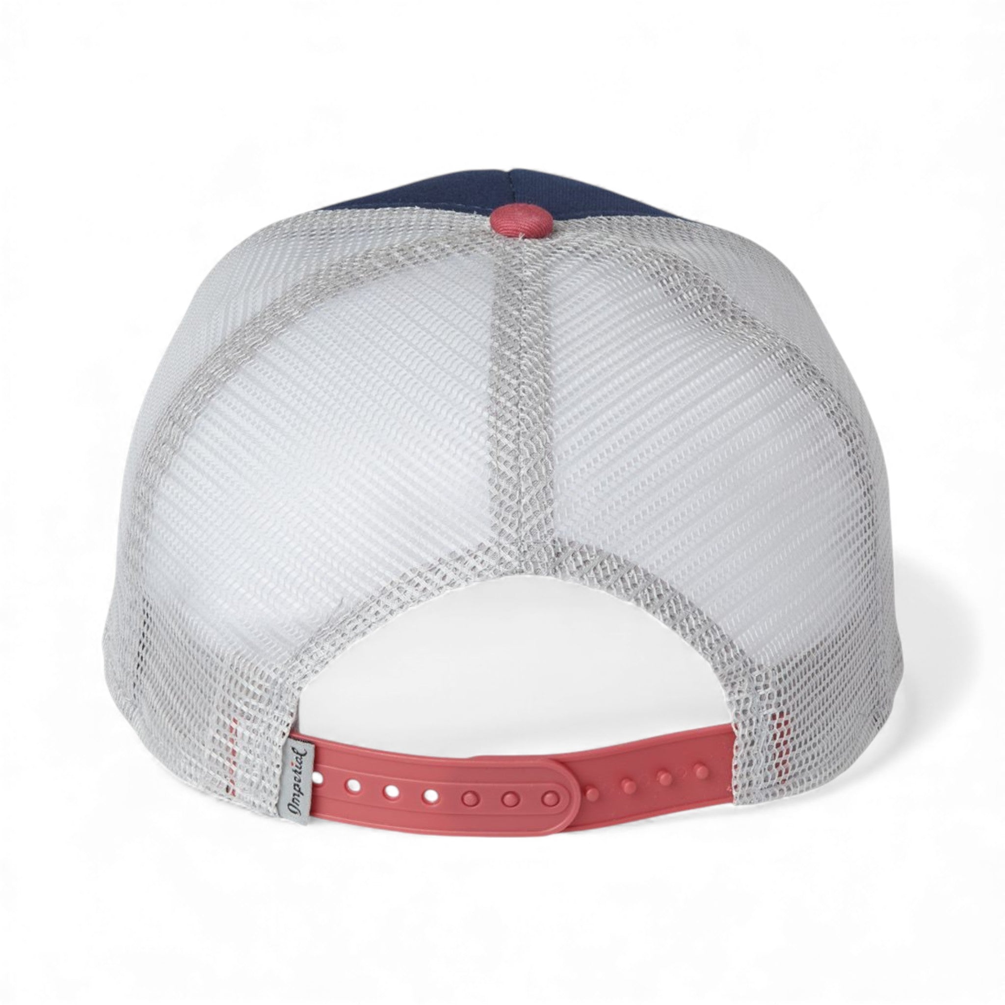 Back view of Imperial 1287 custom hat in royal, nantucket and grey