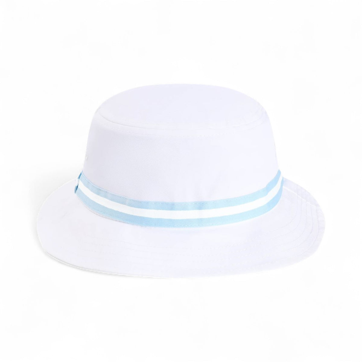 Back view of Imperial 1371P custom hat in white and light blue