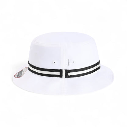 Left side view of Imperial 1371P custom hat in white and black