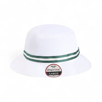 Front view of Imperial 1371P custom hat in white and green
