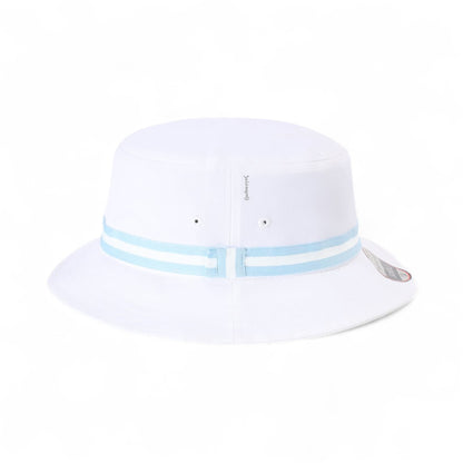 Right side view of Imperial 1371P custom hat in white and light blue