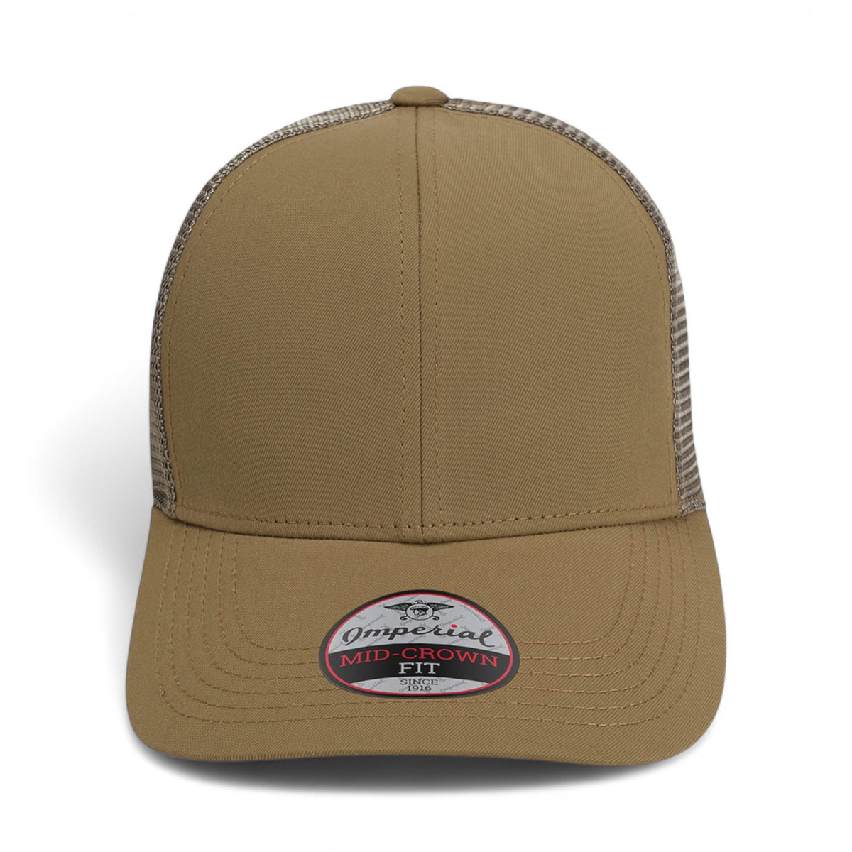 Front view of Imperial 1988M custom hat in khaki