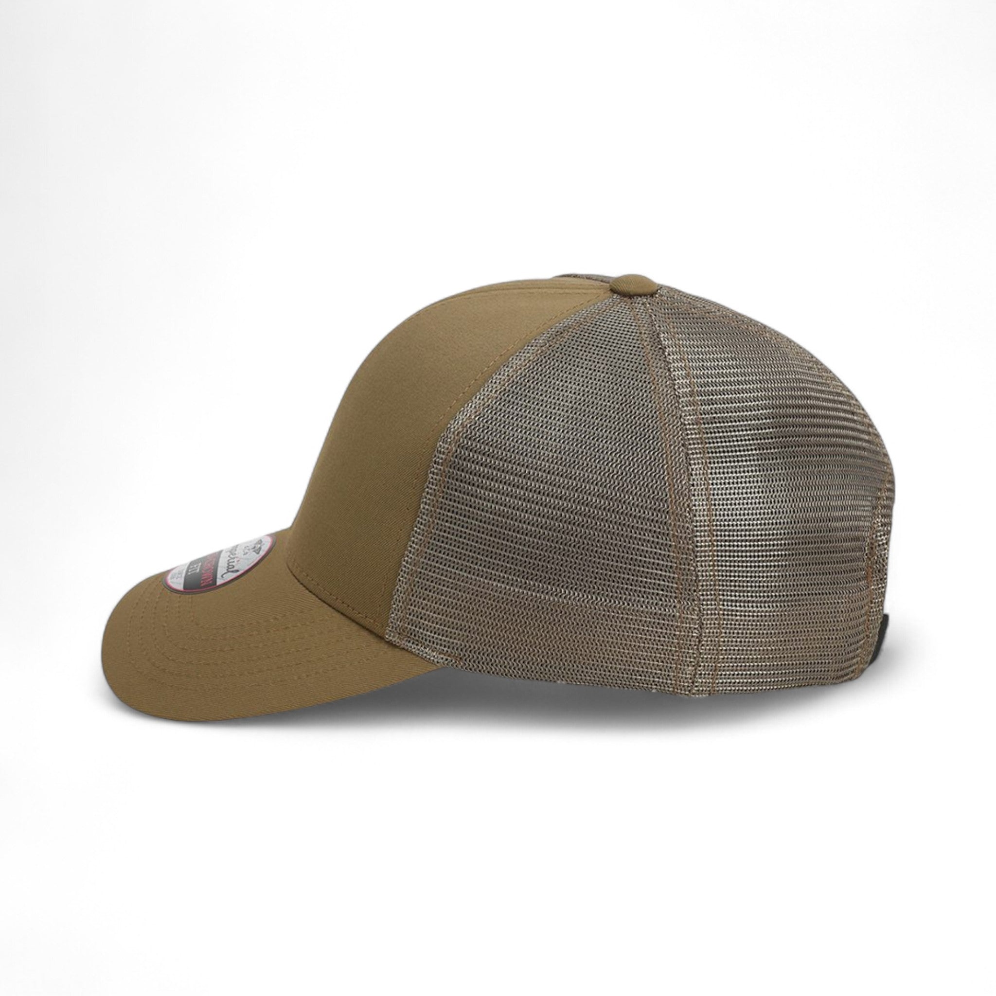 Left side view of Imperial 1988M custom hat in khaki