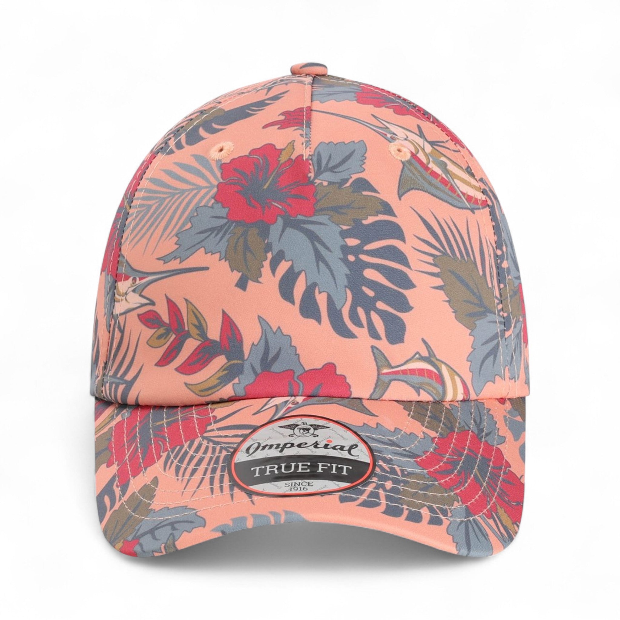 Front view of Imperial 4072 custom hat in sunset