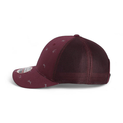 Left side view of Imperial 4074 custom hat in maroon