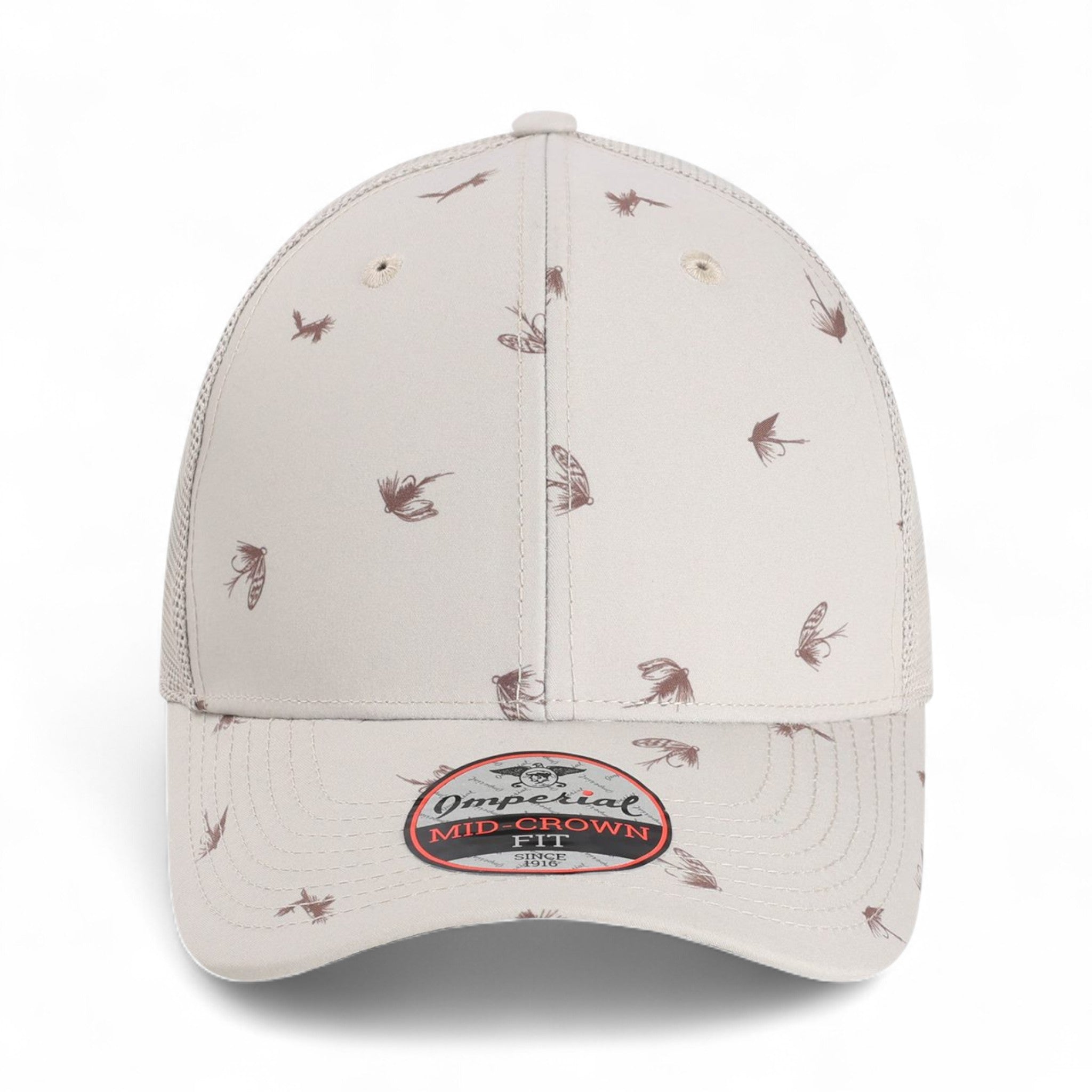 Front view of Imperial 4074 custom hat in khaki