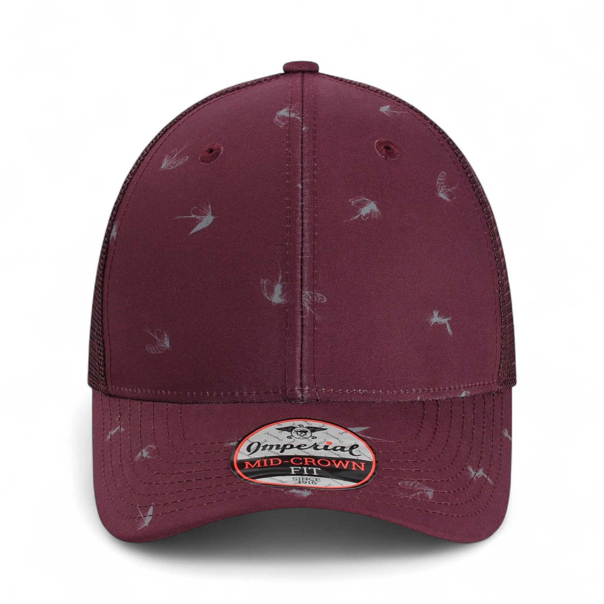 Front view of Imperial 4074 custom hat in maroon