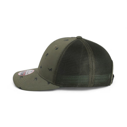 Left side view of Imperial 4074 custom hat in olive green