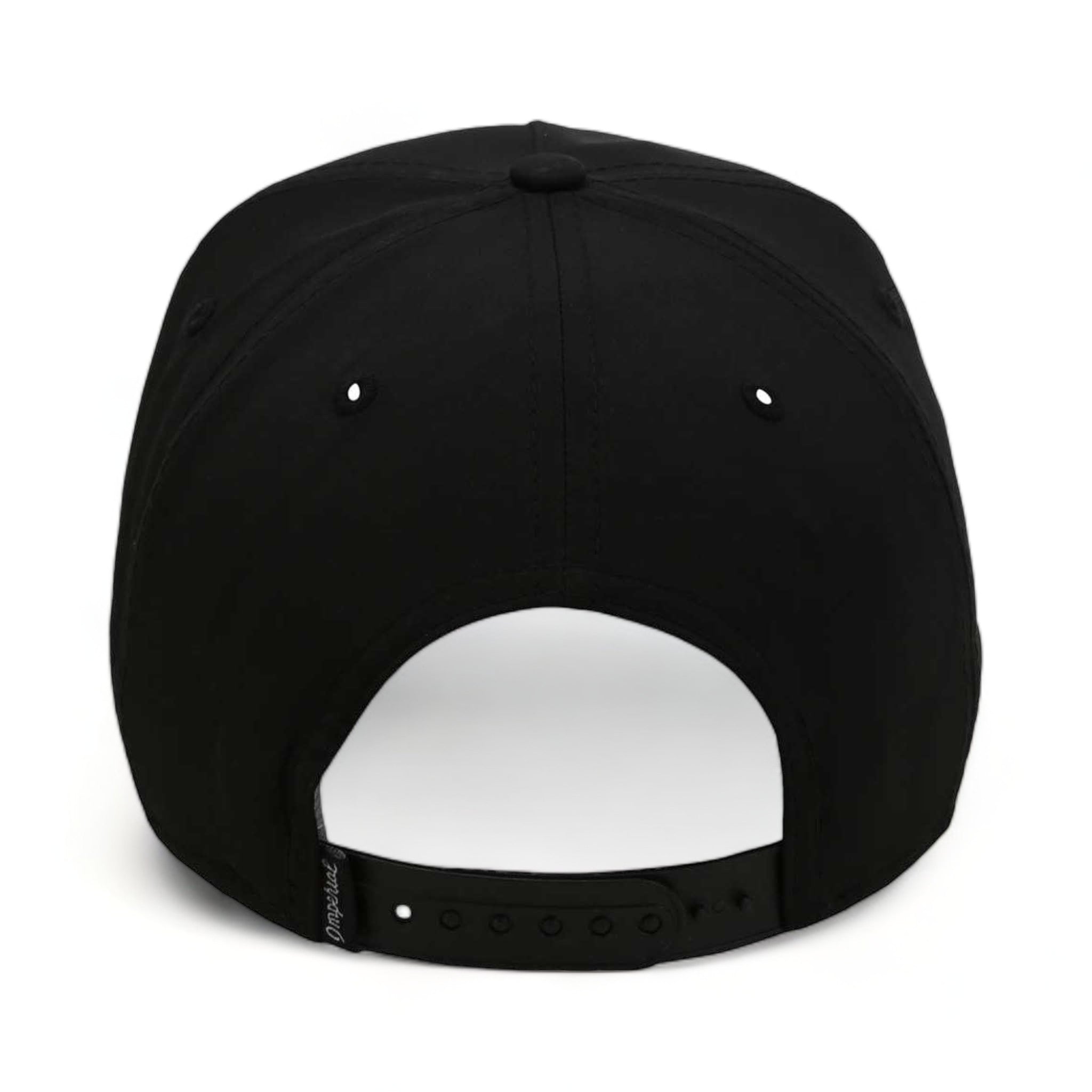 Back view of Imperial 5054 custom hat in black and black