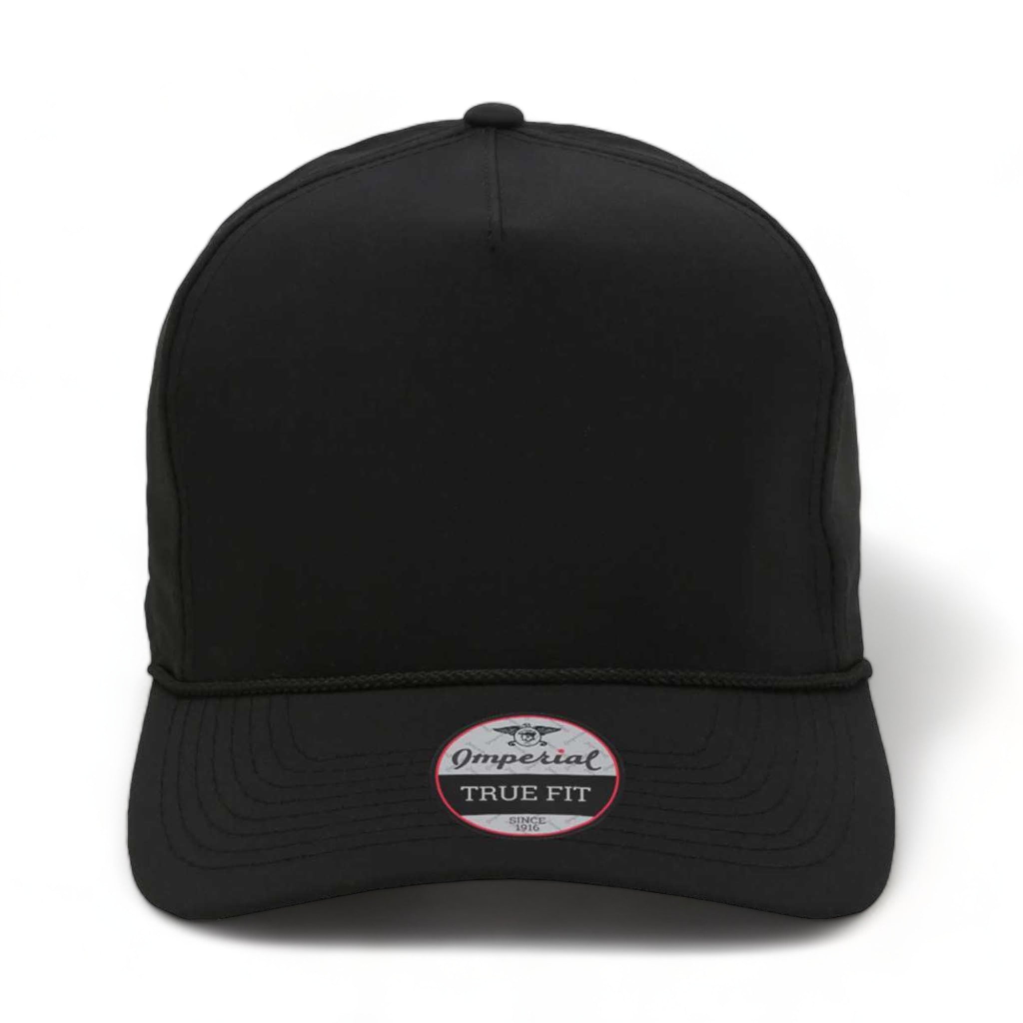 Front view of Imperial 5054 custom hat in black and black