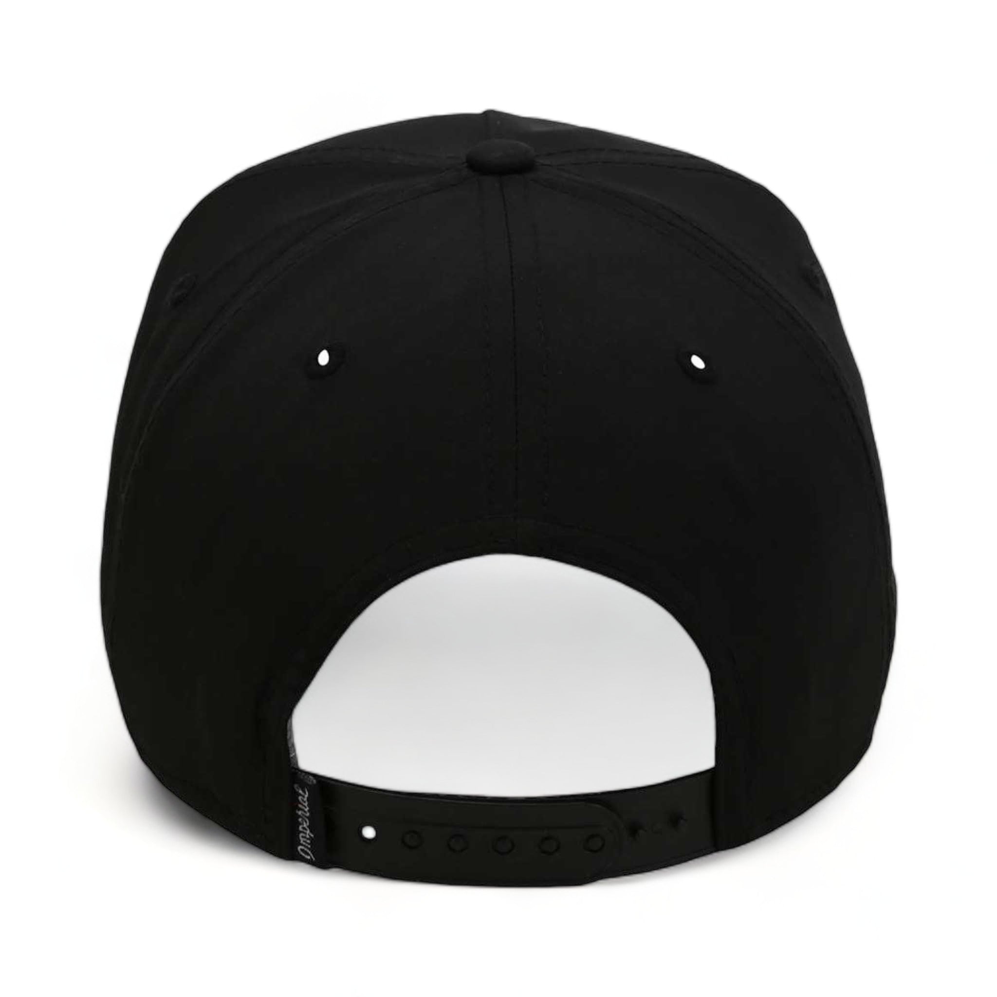 Back view of Imperial 5054 custom hat in black and white