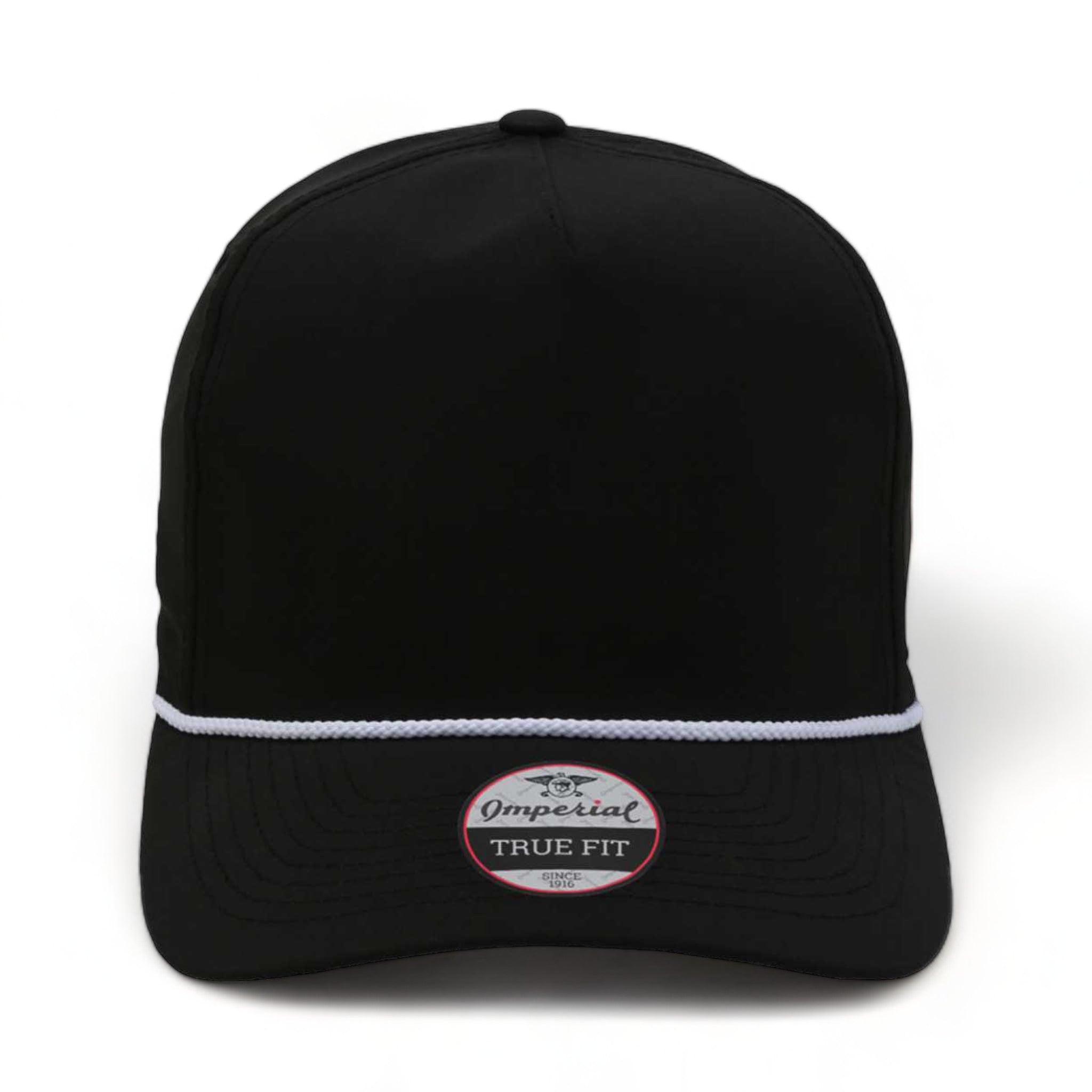 Front view of Imperial 5054 custom hat in black and white