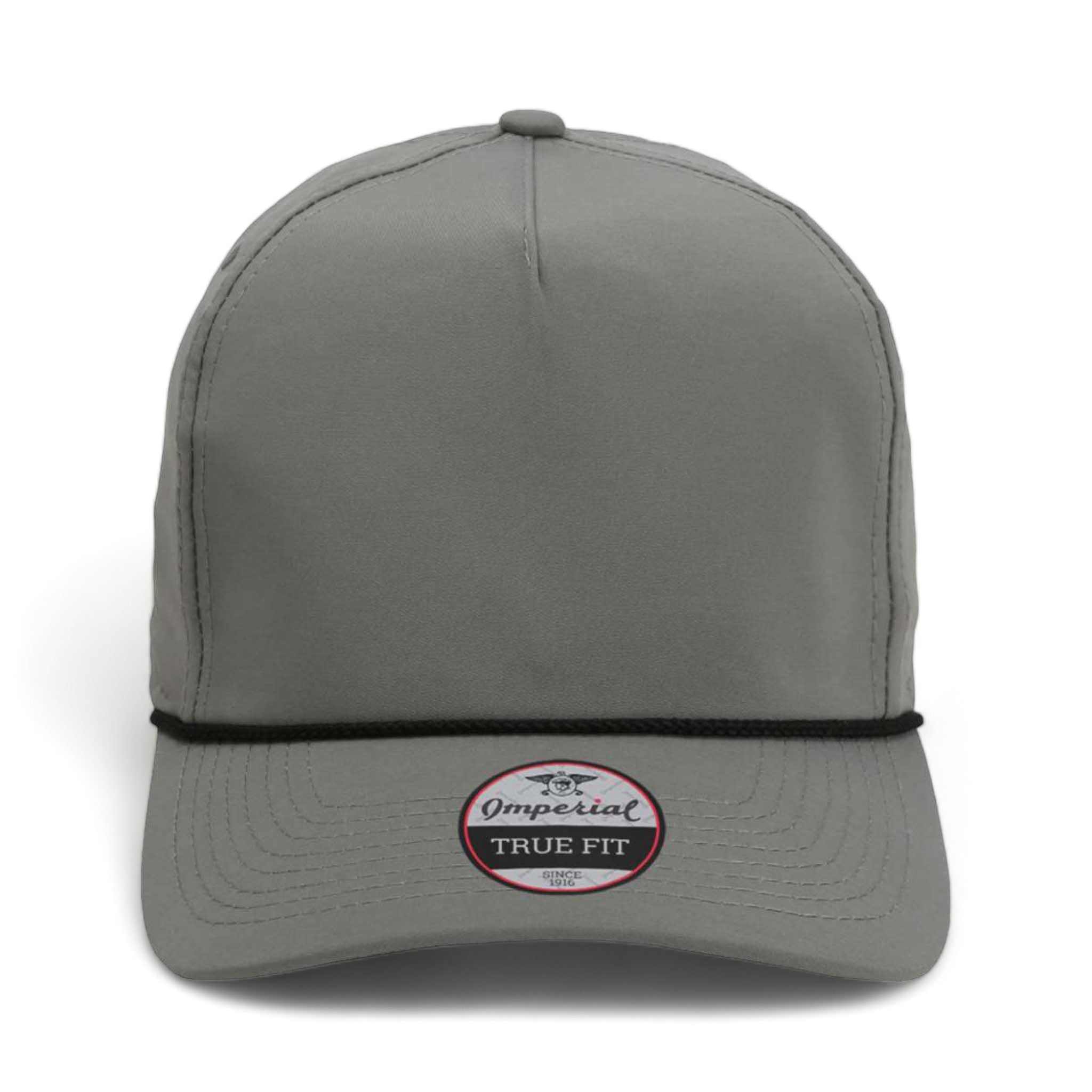 Front view of Imperial 5054 custom hat in grey and black