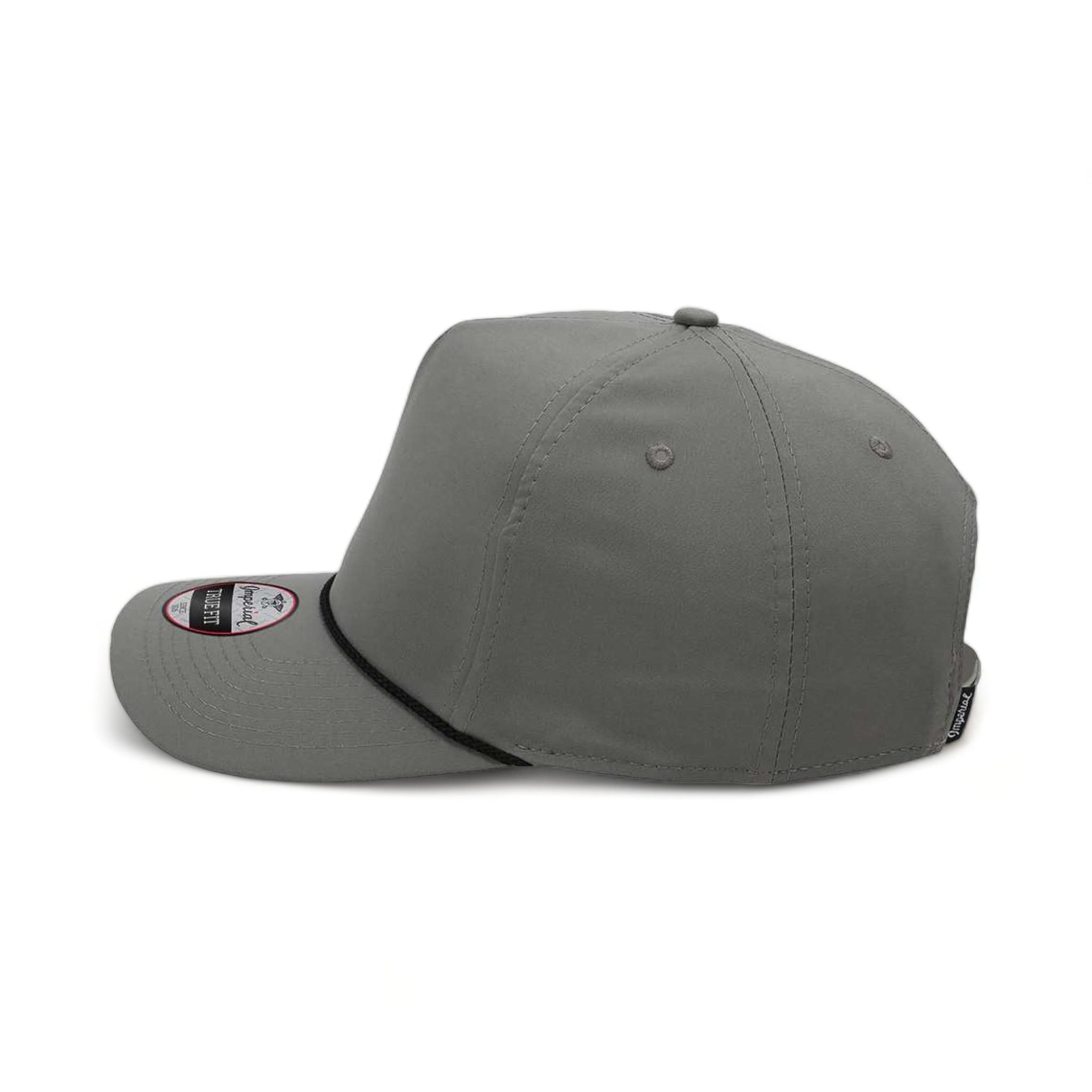 Side view of Imperial 5054 custom hat in grey and black