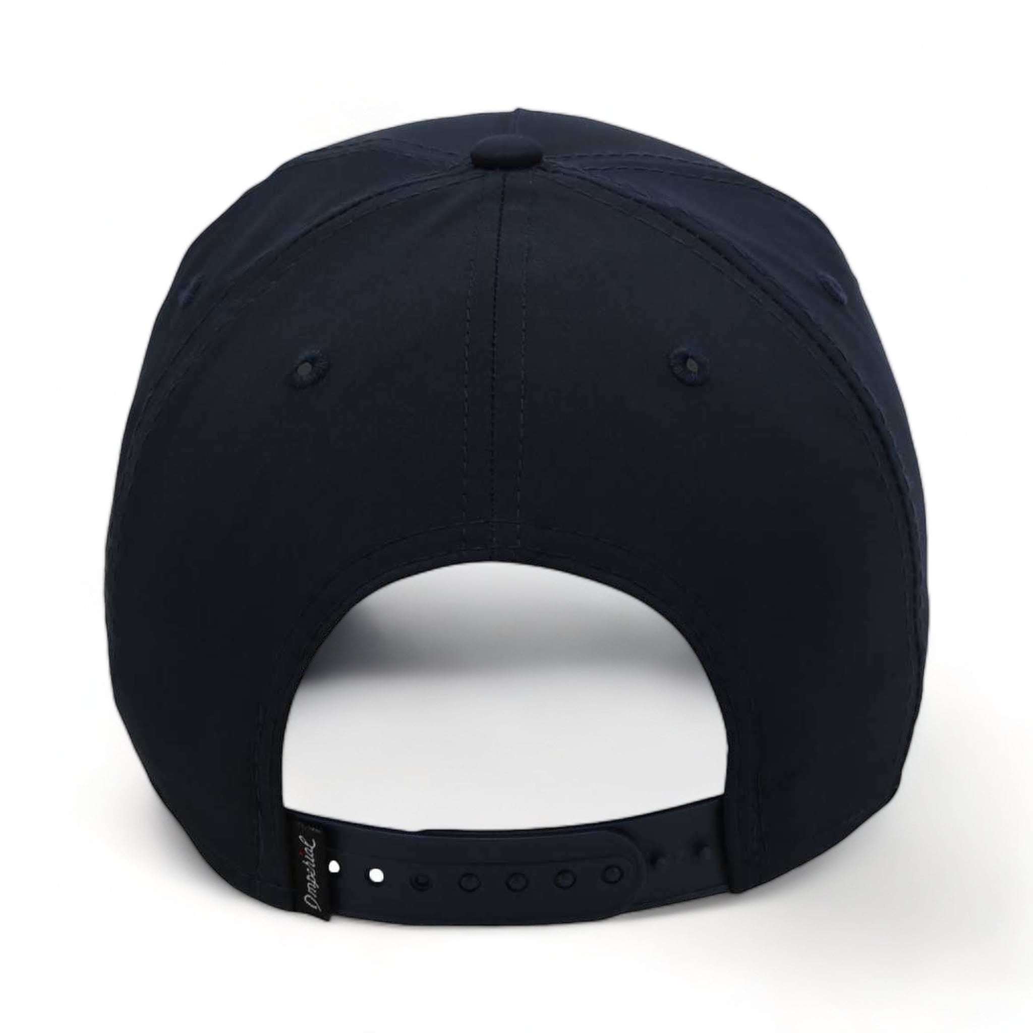Back view of Imperial 5054 custom hat in navy and navy-red